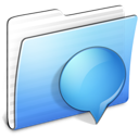 Aqua Stripped Folder iChats Icon 128x128 png